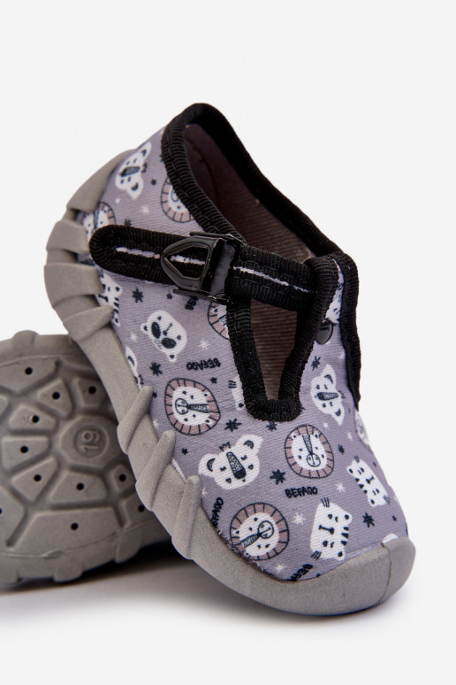 Patogios šlepetės Vaikiški BEFADO 110N488 pilkos spalvos