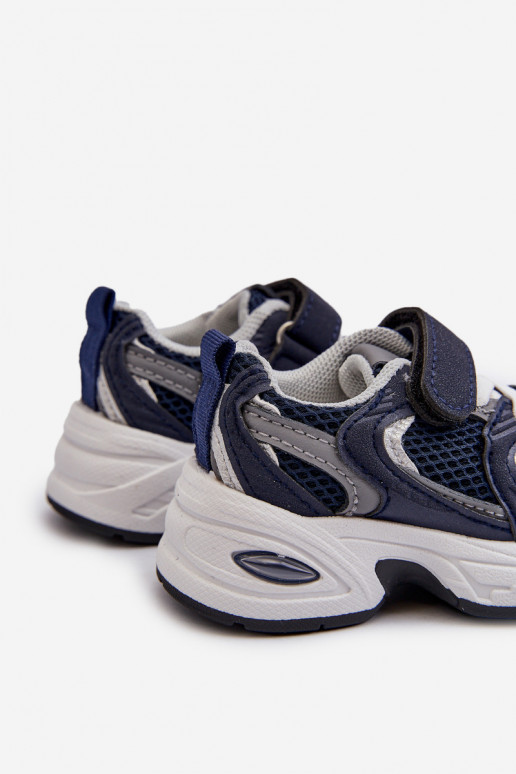 Vaikiški sportiniai bateliai Sneakers modelio batai su lipniais užsegimais tamsiai mėlynos spalvos Rulagia
