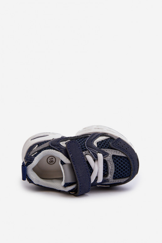 Vaikiški sportiniai bateliai Sneakers modelio batai su lipniais užsegimais tamsiai mėlynos spalvos Rulagia
