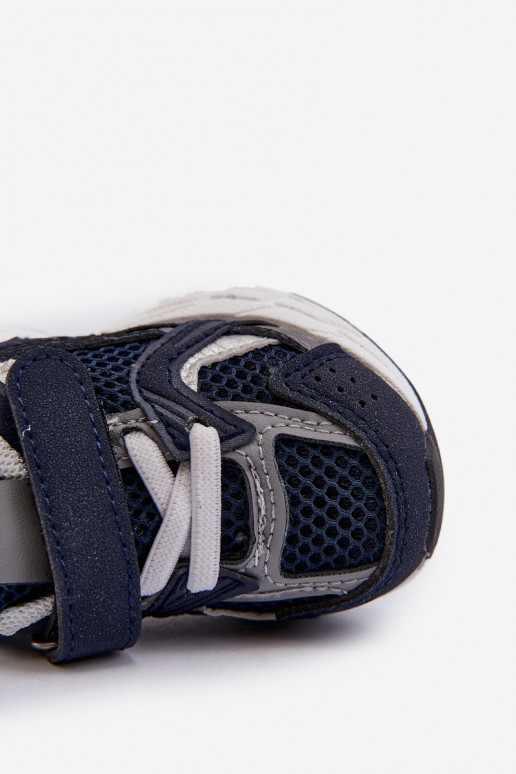 Vaikiški sportiniai bateliai Sneakers modelio batai su lipniais užsegimais tamsiai mėlynos spalvos Rulagia
