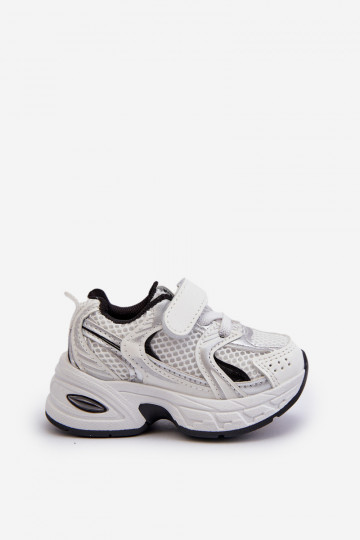 Vaikiški sportiniai bateliai Sneakers modelio batai su lipniais užsegimais Baltos-juodos spalvos Ephona 2