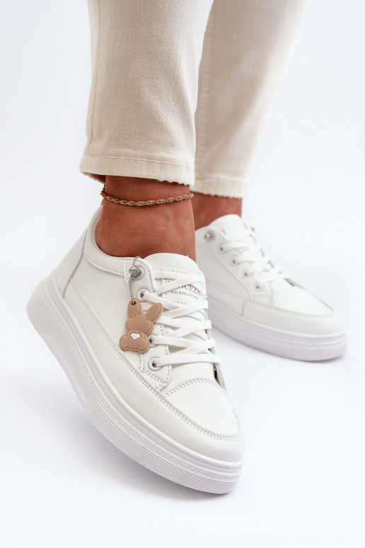 laisvalaikio batai sportiniai bateliai  su platforma su ornamentais baltos spalvos Vinceza 13613