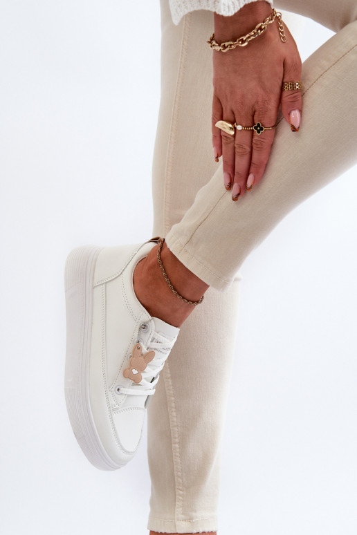 laisvalaikio batai sportiniai bateliai  su platforma su ornamentais baltos spalvos Vinceza 13613