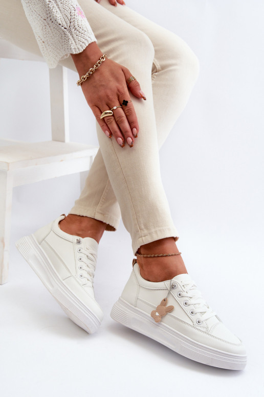 laisvalaikio batai sportiniai bateliai  su platforma su ornamentais baltos spalvos Vinceza 13613