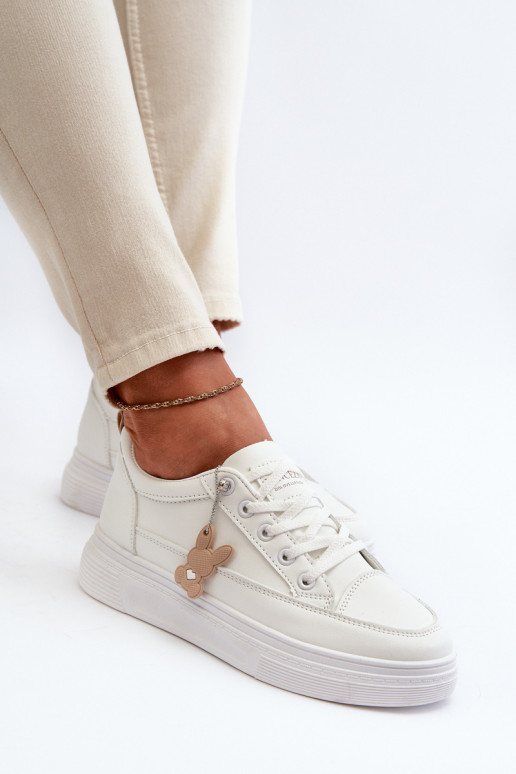 laisvalaikio batai sportiniai bateliai  su platforma su ornamentais baltos spalvos Vinceza 13613