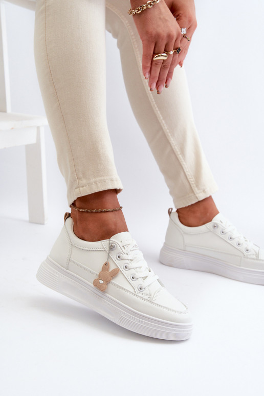 laisvalaikio batai sportiniai bateliai  su platforma su ornamentais baltos spalvos Vinceza 13613