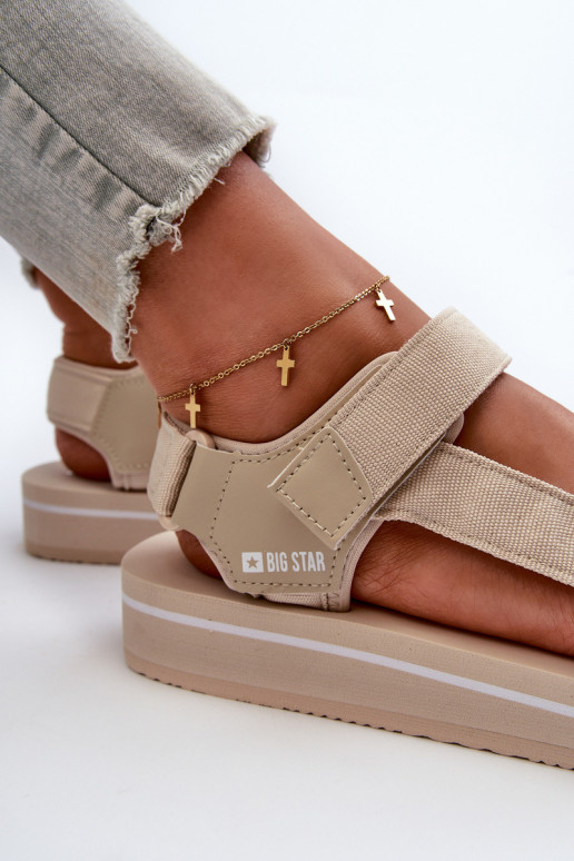 Moteriškos basutės su platforma Big Star NN274A535 smėlio spalvos