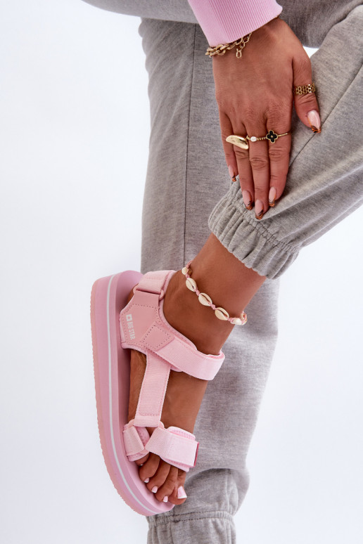 Moteriškos basutės su platforma Big Star NN274A533 rožinės spalvos