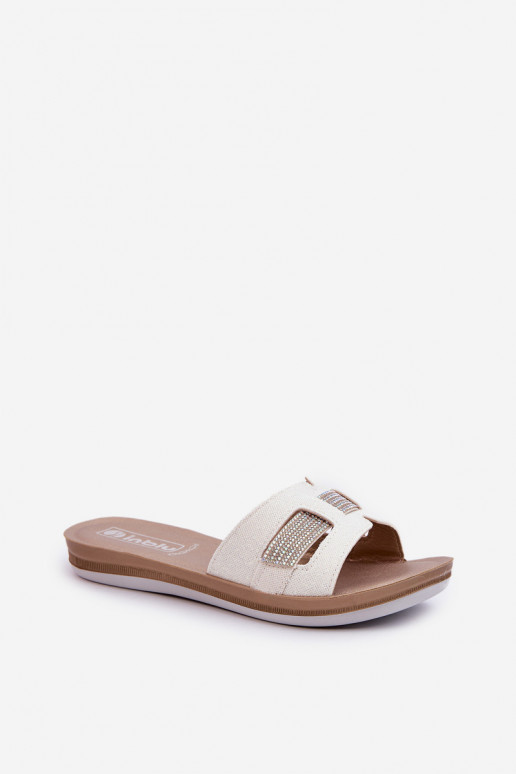 Patogios blizgančios šlepetės  Inblu BA000050 baltos spalvos