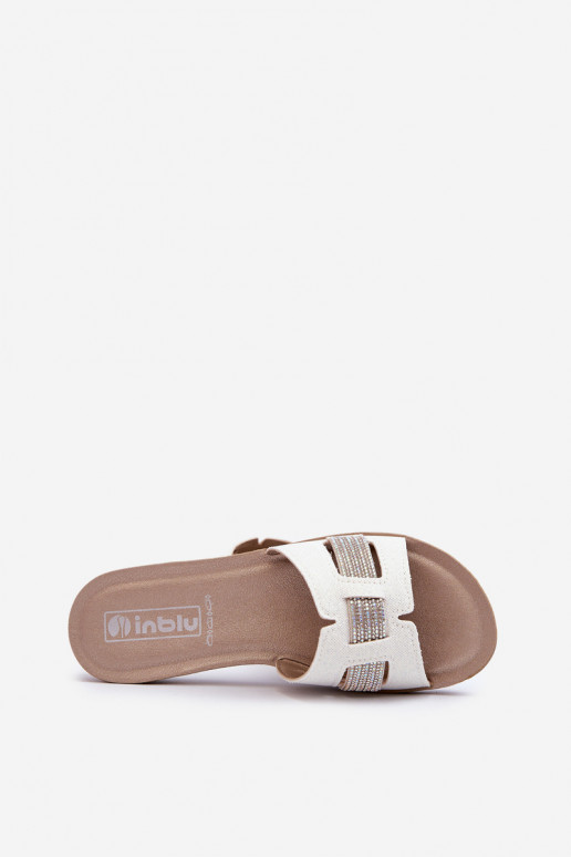 Patogios blizgančios šlepetės  Inblu BA000050 baltos spalvos