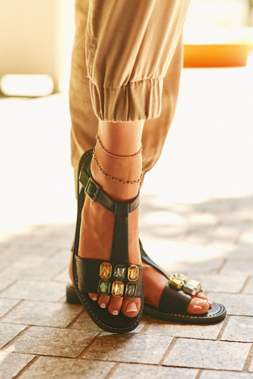 Elegantiško stiliaus Moteriškos basutės  Detalami S.Barski KV27-030 Juodos spalvos