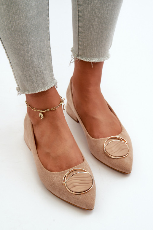 Bateliai žemu kulniuku Z iš eko zomšosu S.Barski KV27-037 smėlio spalvos