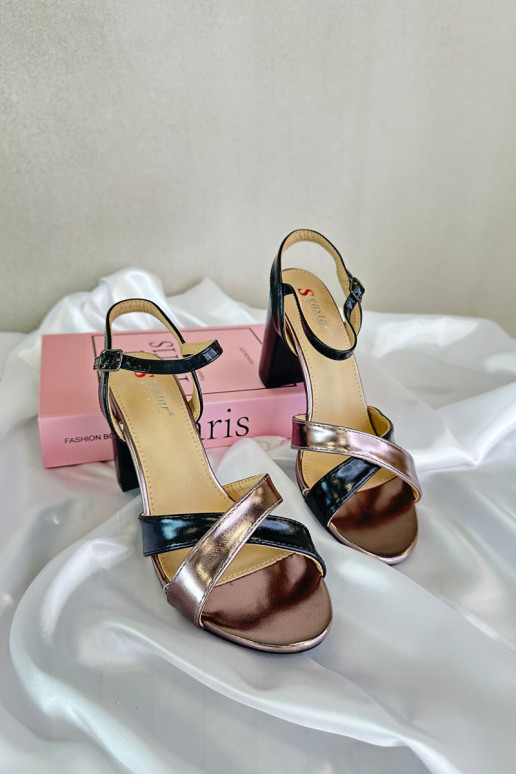 Eko   Elegantiškos aukštakulnės basutės  Juodos spalvos Abilica