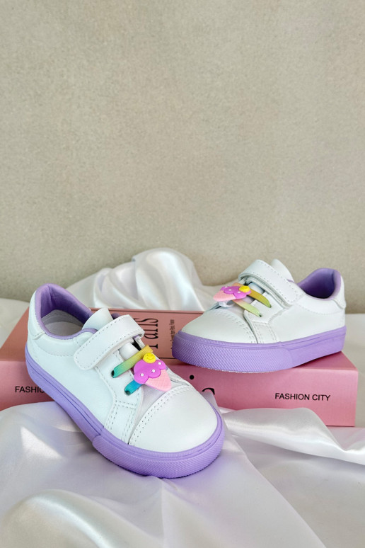 Vaikiški  modelio batai laisvalaikio batai Z Przypinką Baltos-Violetinės spalvos Pennyn Vaikiški  modelio batai laisvalaikio batai Z Przypinką Baltos-Violetinės spalvos Pennyn