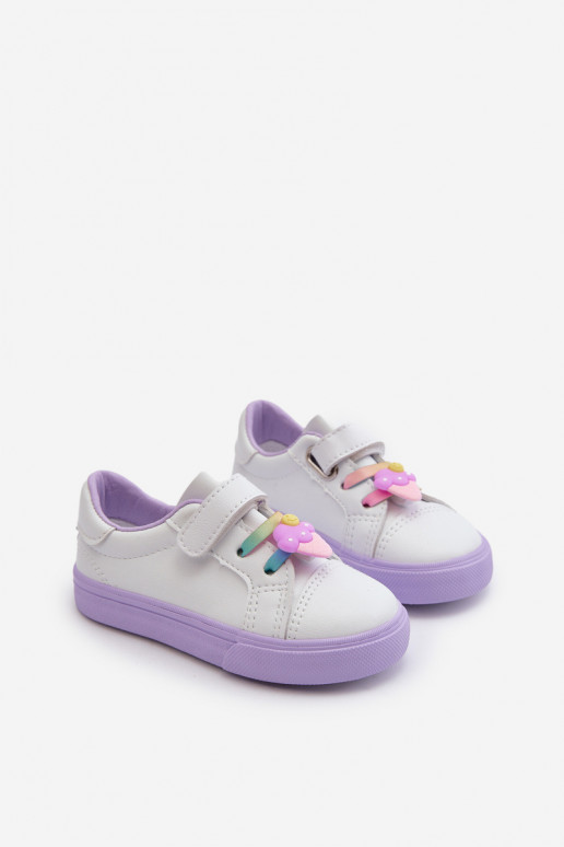 Vaikiški  modelio batai laisvalaikio batai Z Przypinką Baltos-Violetinės spalvos Pennyn Vaikiški  modelio batai laisvalaikio batai Z Przypinką Baltos-Violetinės spalvos Pennyn