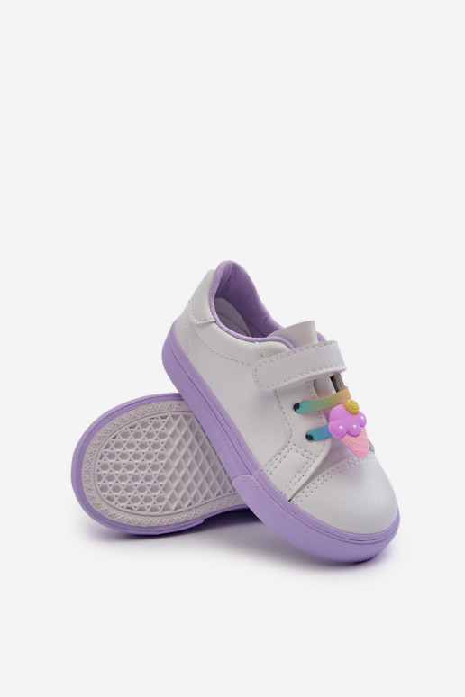 Vaikiški  modelio batai laisvalaikio batai Z Przypinką Baltos-Violetinės spalvos Pennyn Vaikiški  modelio batai laisvalaikio batai Z Przypinką Baltos-Violetinės spalvos Pennyn