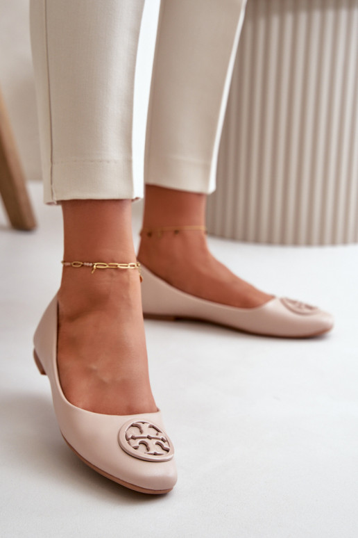 Balerinos  su ornamentais Eko   smėlio spalvos Rhodike