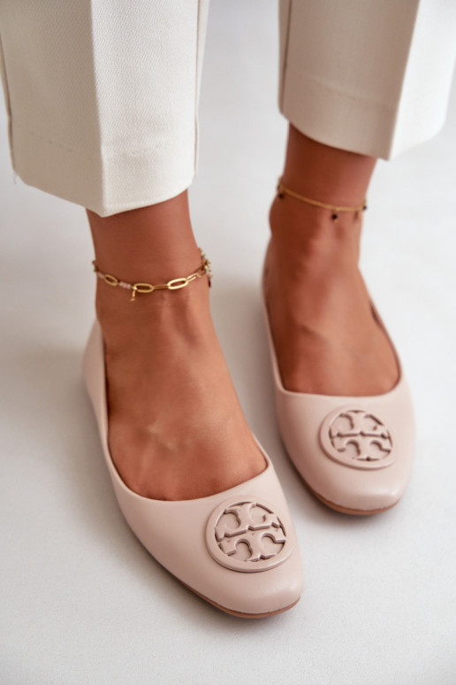 Balerinos  su ornamentais Eko   smėlio spalvos Rhodike