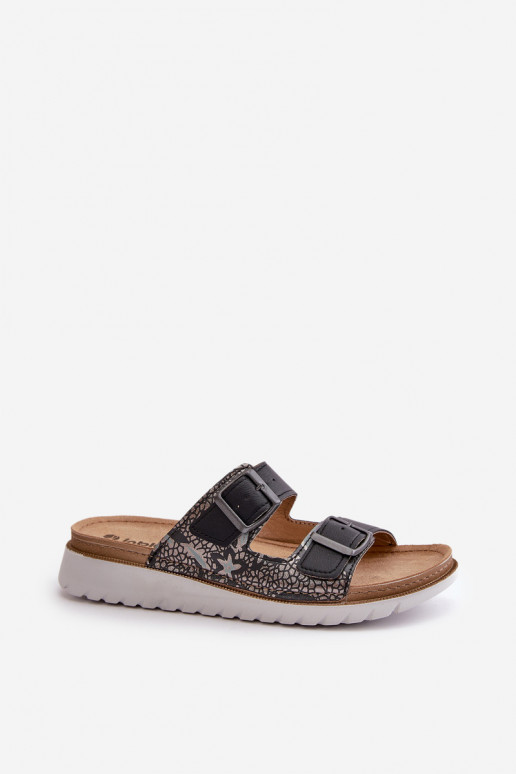  Patogios šlepetės su sagtimis Inblu CN000033 tamsiai mėlynos spalvos