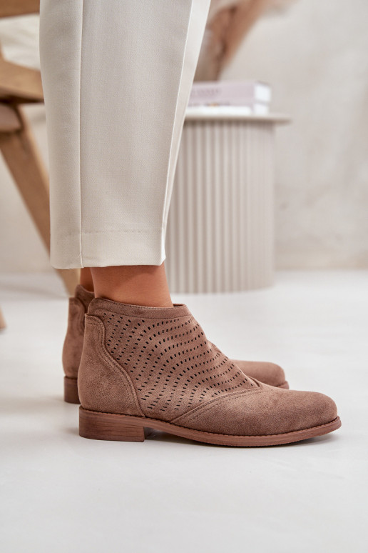 Moteriški aulinukai su plačiais kulniukais su aužūro elementais rudos spalvos S.Barski HY42-076