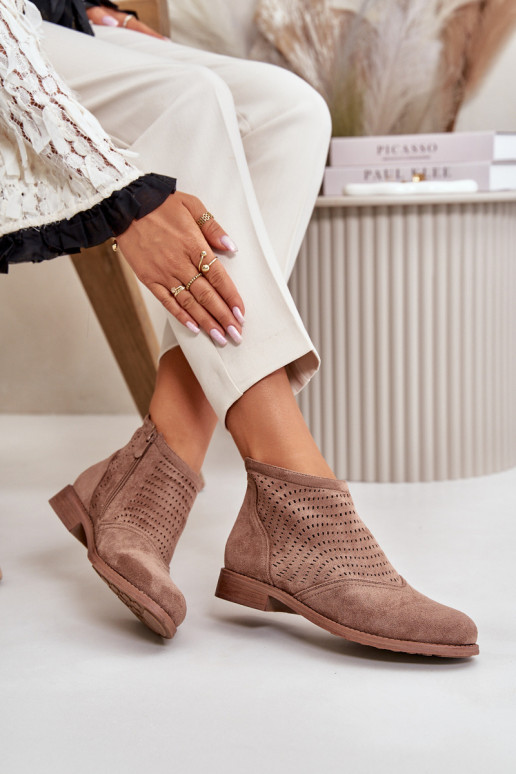 Moteriški aulinukai su plačiais kulniukais su aužūro elementais rudos spalvos S.Barski HY42-076