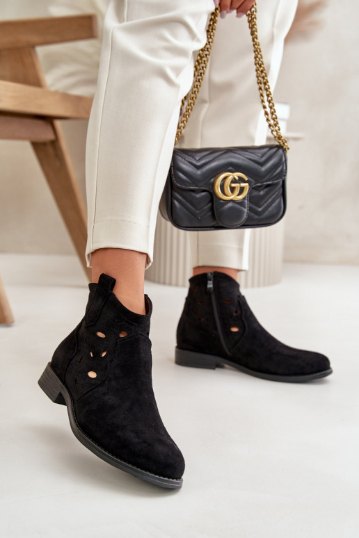 Moteriški aulinukai su aužūro elementais  Juodos spalvos S.Barski HY42-081