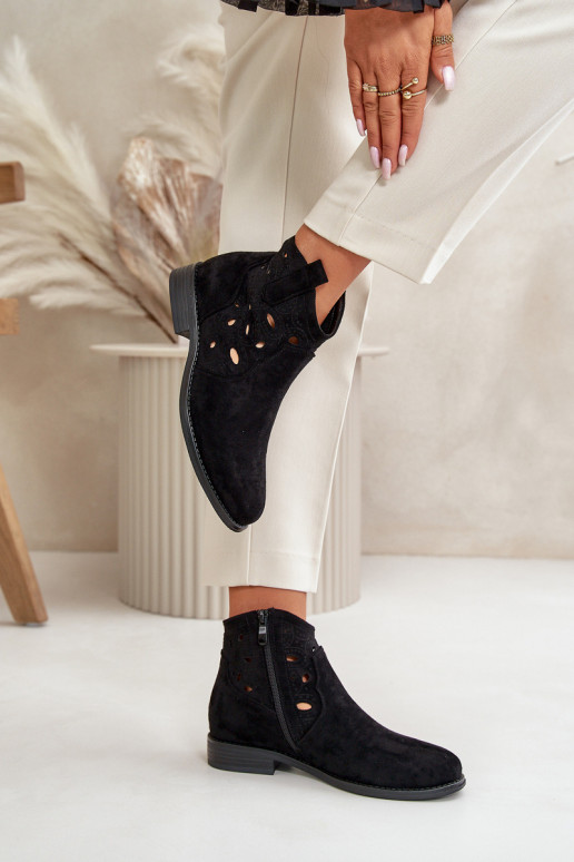 Moteriški aulinukai su aužūro elementais  Juodos spalvos S.Barski HY42-081