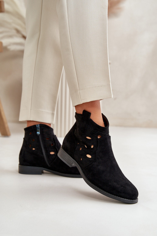 Moteriški aulinukai su aužūro elementais  Juodos spalvos S.Barski HY42-081