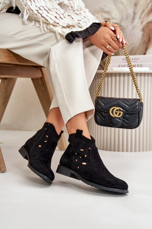 Moteriški aulinukai su aužūro elementais  Juodos spalvos S.Barski HY42-081