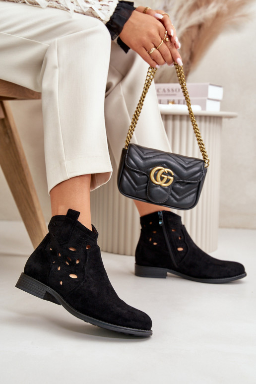 Moteriški aulinukai su aužūro elementais  Juodos spalvos S.Barski HY42-081