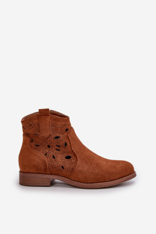 Moteriški aulinukai su aužūro elementais  rudos spalvos S.Barski HY42-081