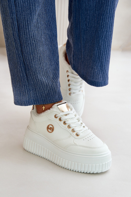  modelio batai sportiniai bateliai  pašiltinti su madingais masyviais padais baltos spalvos Ardiela