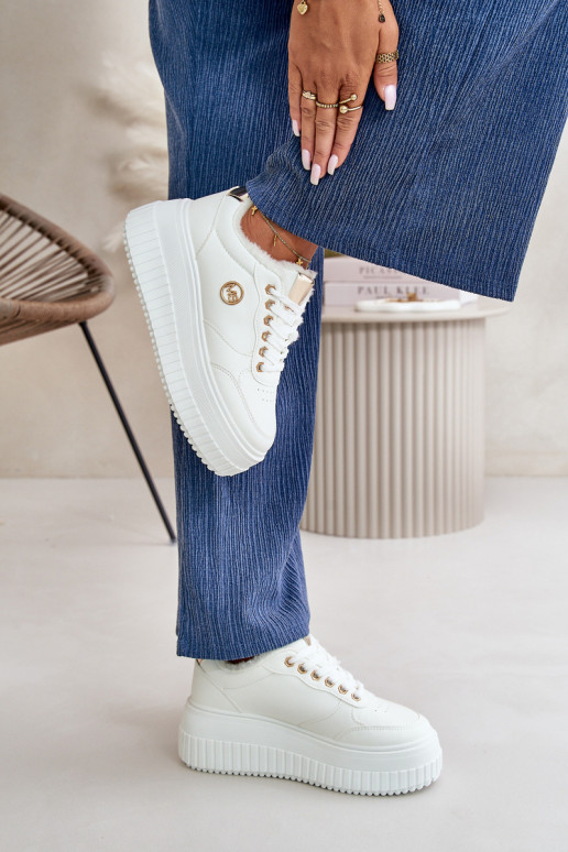  modelio batai sportiniai bateliai  pašiltinti su madingais masyviais padais baltos spalvos Ardiela