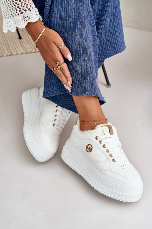  modelio batai sportiniai bateliai  pašiltinti su madingais masyviais padais baltos spalvos Ardiela