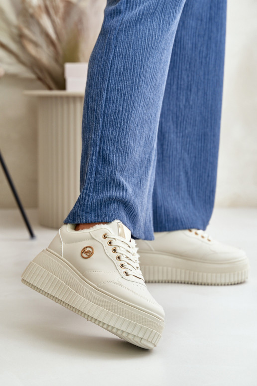  modelio batai sportiniai bateliai  pašiltinti su madingais masyviais padais smėlio spalvos Ardiela