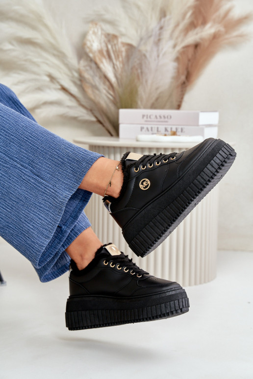  modelio batai sportiniai bateliai  pašiltinti su madingais masyviais padais Juodos spalvos Ardiela