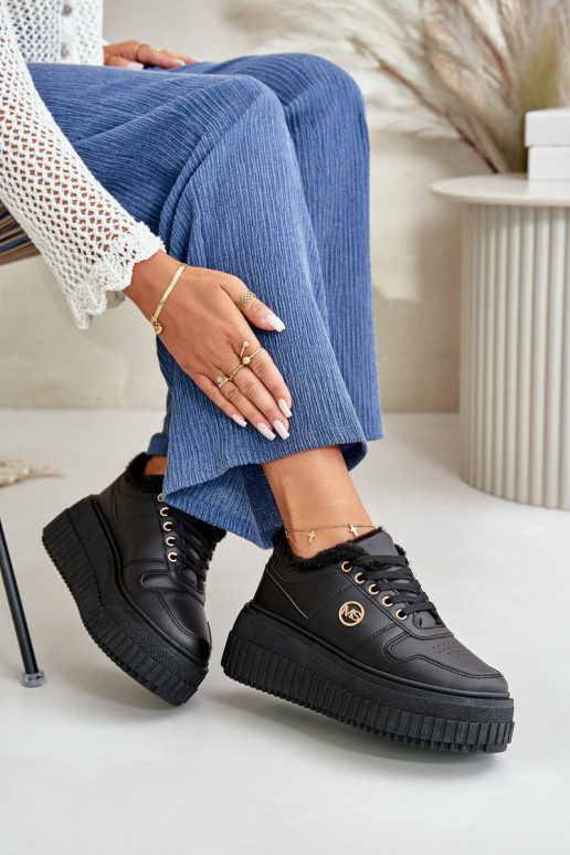  modelio batai sportiniai bateliai  pašiltinti su madingais masyviais padais Juodos spalvos Verissha