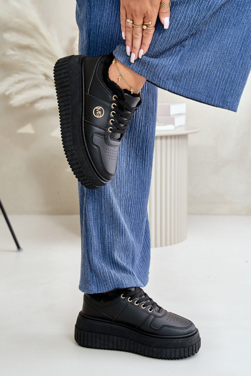  modelio batai sportiniai bateliai  pašiltinti su madingais masyviais padais Juodos spalvos Verissha