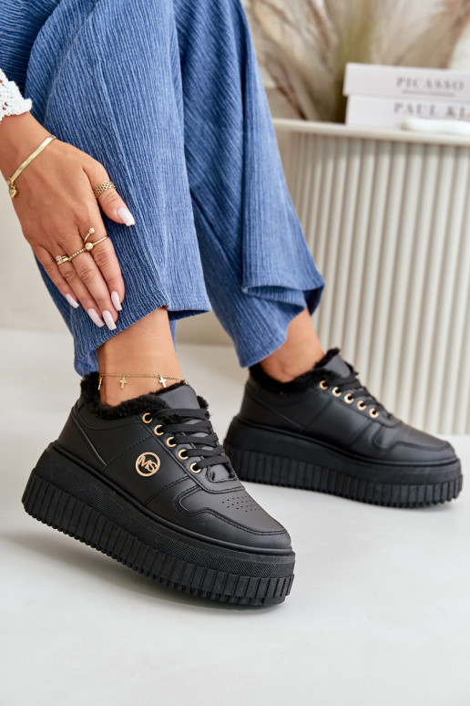  modelio batai sportiniai bateliai  pašiltinti su madingais masyviais padais Juodos spalvos Verissha