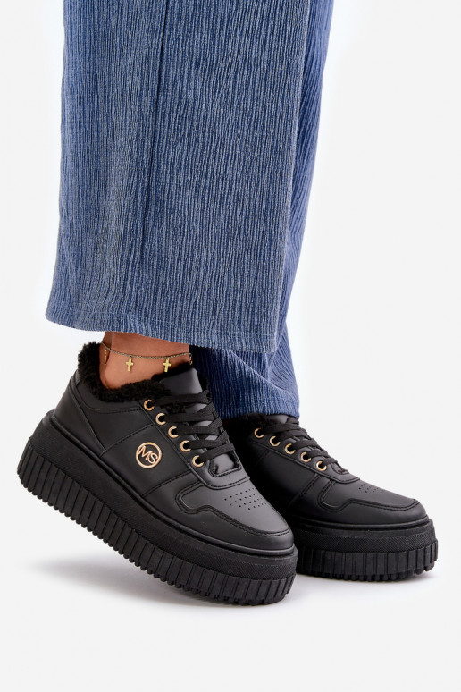  modelio batai sportiniai bateliai  pašiltinti su madingais masyviais padais Juodos spalvos Verissha