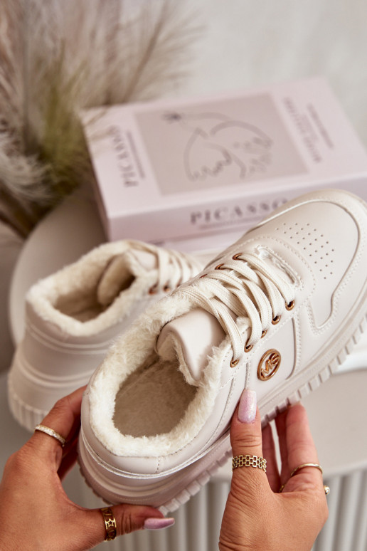  modelio batai sportiniai bateliai  pašiltinti su madingais masyviais padais smėlio spalvos Verissha