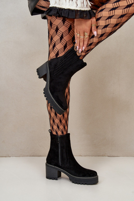 Moteriški aulinukai Z iš eko zomšosu pašiltinti Juodos spalvos Nevitas