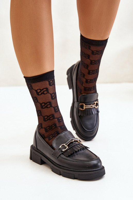 moteriški mokasinai su ornamentais Eko   Juodos spalvos Tialorae