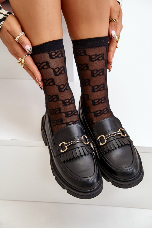 moteriški mokasinai su ornamentais Eko   Juodos spalvos Tialorae