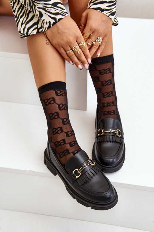 moteriški mokasinai su ornamentais Eko   Juodos spalvos Tialorae