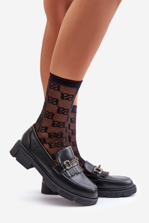 moteriški mokasinai su ornamentais Eko   Juodos spalvos Tialorae