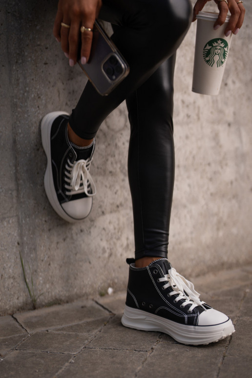 Laisvalaikio bateliai su platforma Eko   Big Star OO274063 Juodos spalvos