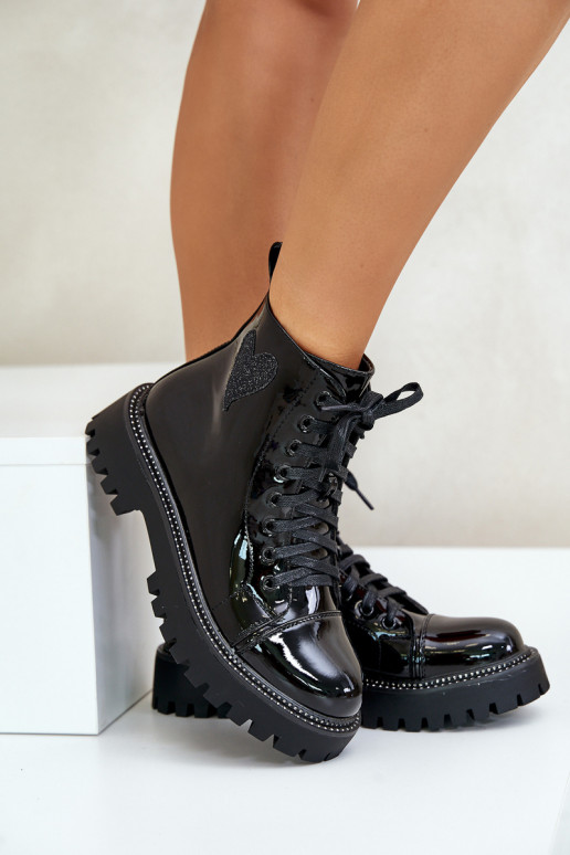 su lako efektu Moteriški aulinukai   su širdelėmism Juodos spalvos Obeena su lako efektu Moteriški aulinukai   su širdelėmism Juodos spalvos Obeena