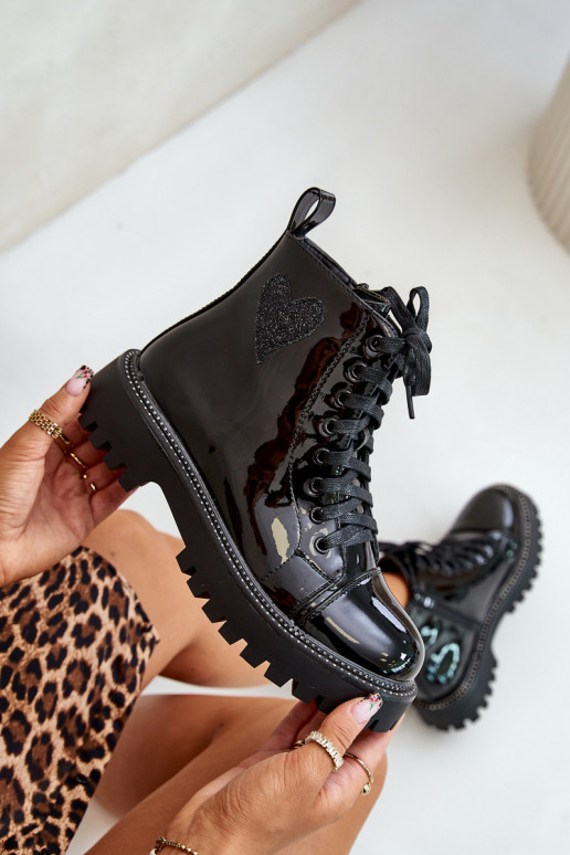 su lako efektu Moteriški aulinukai   su širdelėmism Juodos spalvos Obeena su lako efektu Moteriški aulinukai   su širdelėmism Juodos spalvos Obeena