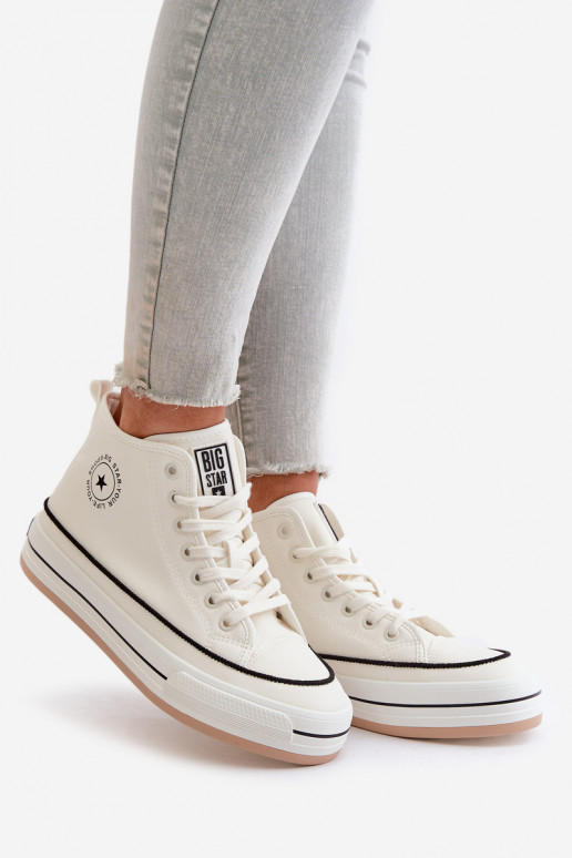 pašiltinti Laisvalaikio bateliai su platforma Eko   Big Star OO274061 baltos spalvos